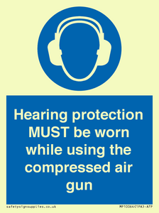 Hearing protection MUST be worn while using the compressed air gun